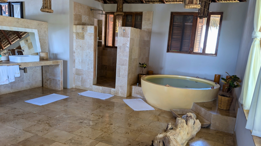 Luxury bathroom with tub